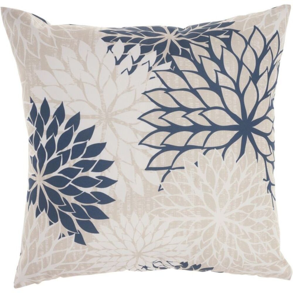 Mina Victory -  Aloha Floral Tropical Outdoor Throw P Ivory